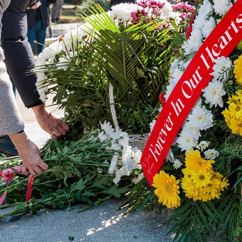 Fanfanwin Funeral Sash | Memorial Ribbon for Celebration of Life | 58x4'' Red - Forever in Our Hearts
