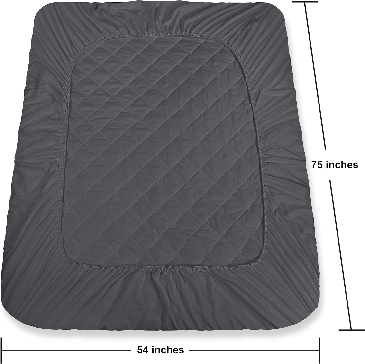 Utopia Bedding Quilted Fitted Mattress Pad - Full Size Deep Pocket Protector | Machine Washable Grey