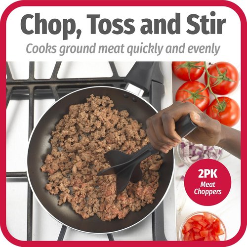 GoodCook Ground Meat Choppers - Heat-Resistant Nylon 5-Blade Set of 2 for Beef & Turkey, Black