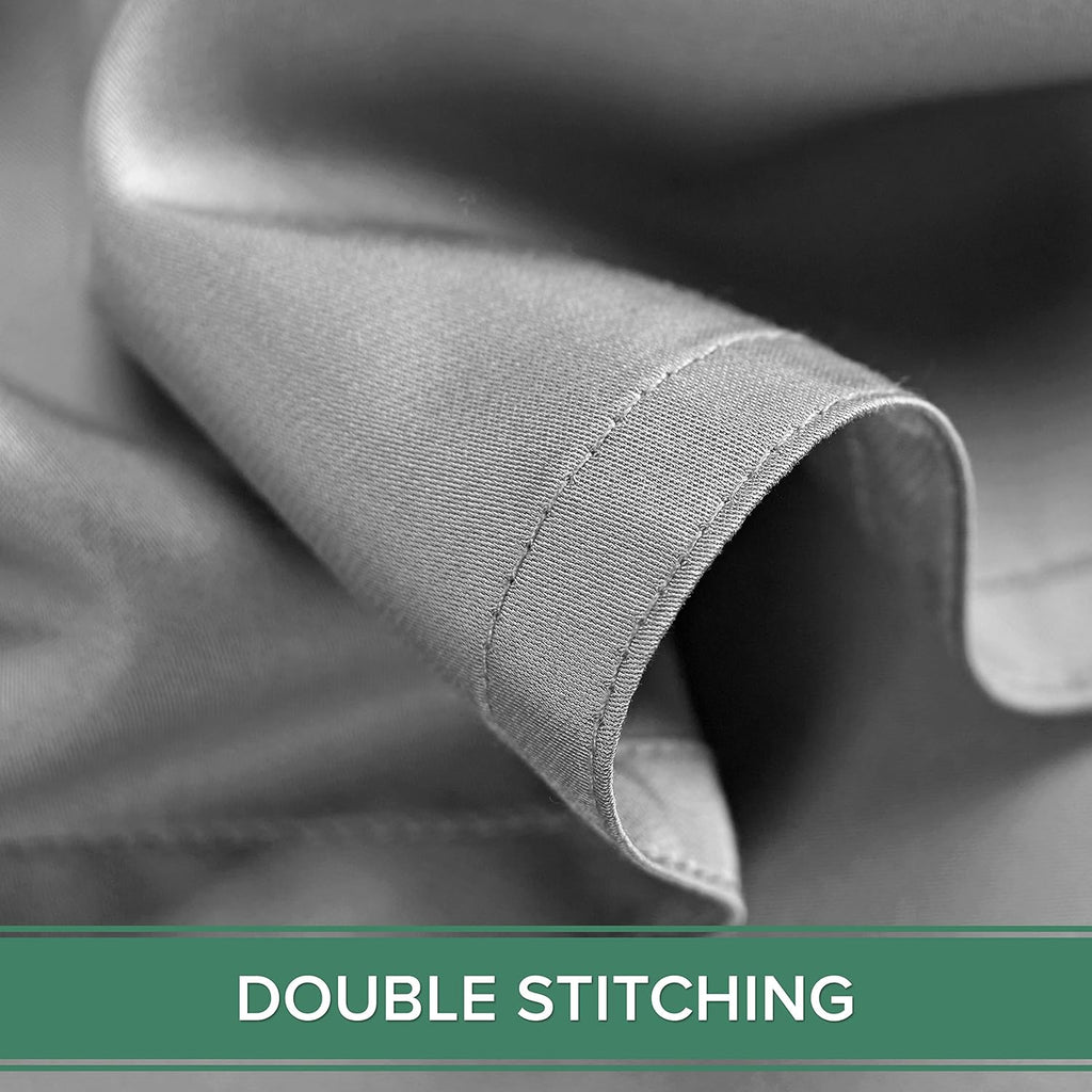 Pure Bamboo Short Queen Sheets - 100% Organic Viscose, Soft & Cooling Bed Set (60"x75") | Stone Grey, 2-Year Quality Promise