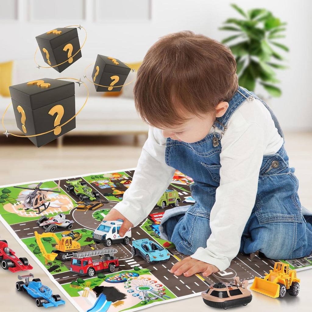 Play Vehicles Advent Calendar by [Brand Name] - 24 Days of Surprises for Boys | Christmas Countdown Toy Set