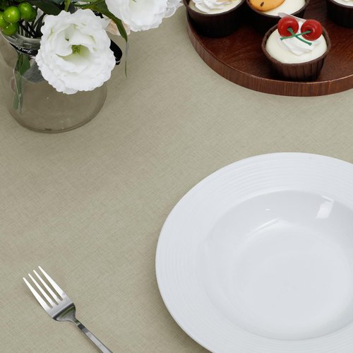 Easy-Going Faux Linen Waterproof Spill-Proof Tablecloth Stain Resistant Round Table Cloth Wrinkle Free Decorative Fabric for Kitchen, Dining, Party, Weddings, Restaurants (70 in-Round, Linen)