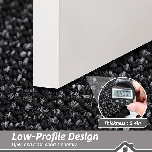 BEQHAUSE Dirt Trapper Door Mat - Non-Slip, Washable, Dirt Resistant | 24" x 36" Black Entrance Mat