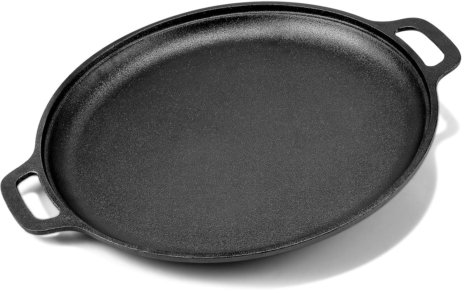 Skiennix 13.8 Inch Cast Iron Pizza Pan - Heavy-Duty Round Comal for Even Heating | Oven, Grill & Campfire Use