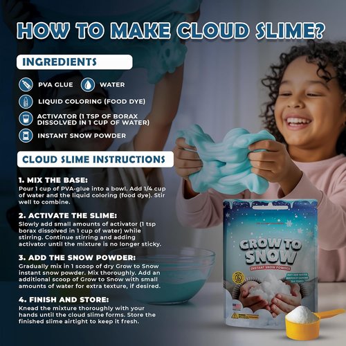 Grow to Snow Instant Snow Powder - Realistic Fake Snow for Sensory Play & Holiday Decor | 5 Gallons