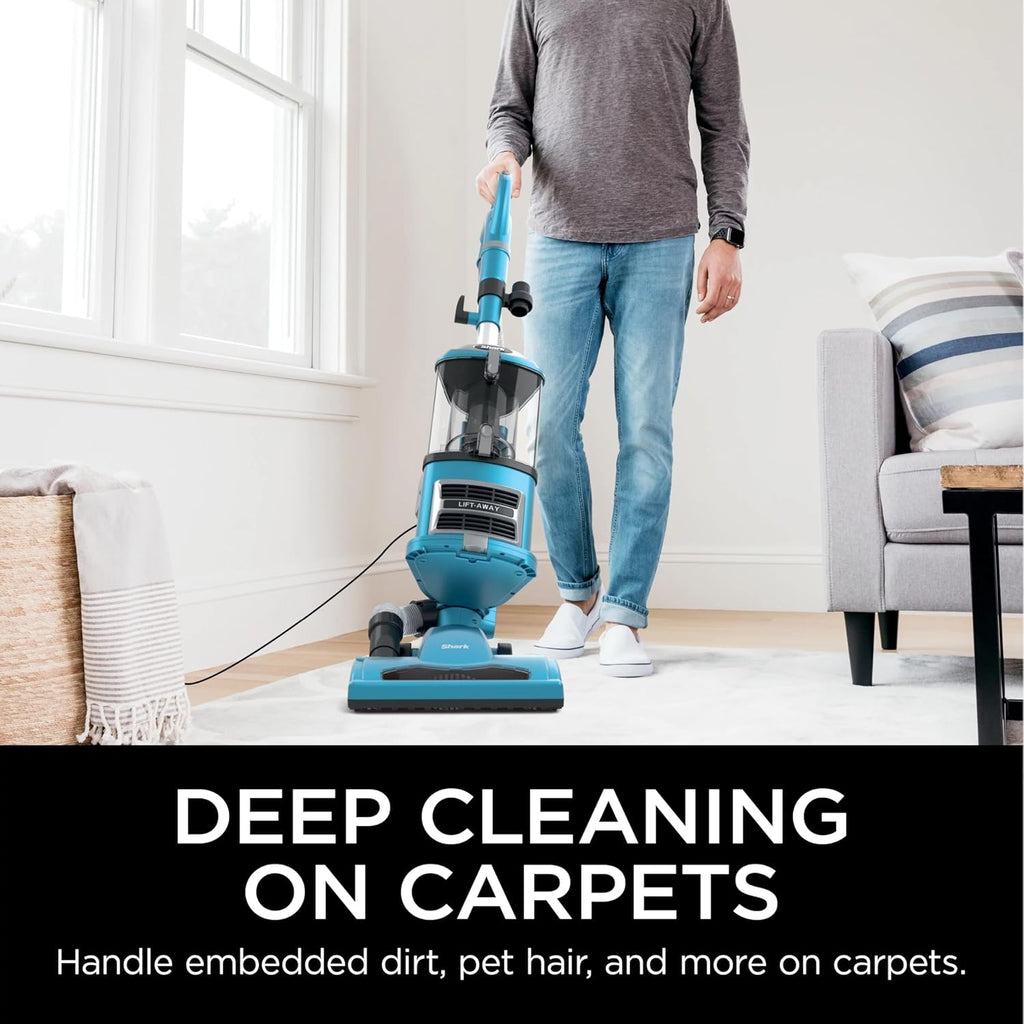 Shark NV380 Navigator Lift-Away Deluxe Vacuum - Large Dust Cup, Swivel Steering & Tools - Blue (Renewed)