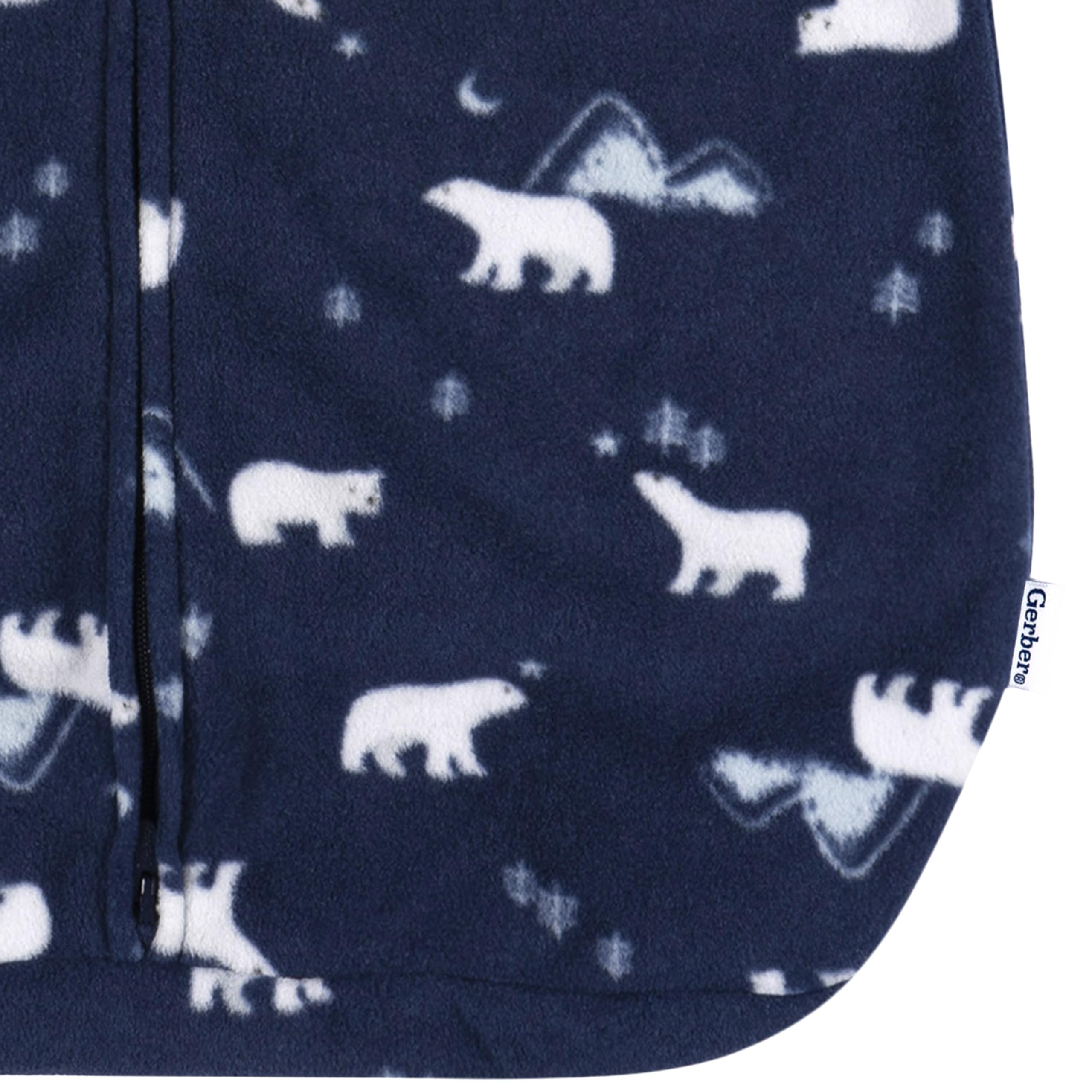 Gerber Baby Unisex Fleece Wearable Blanket, Polar Bears, 0-6 Months