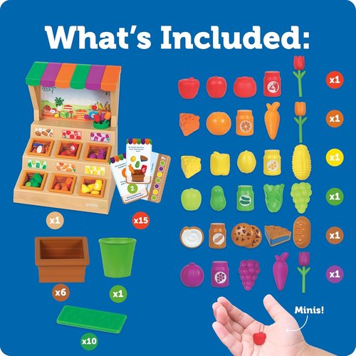 Learning Resources Mini Farmstand Sorting Set - Play Food for Kids | Montessori Toddler Activities
