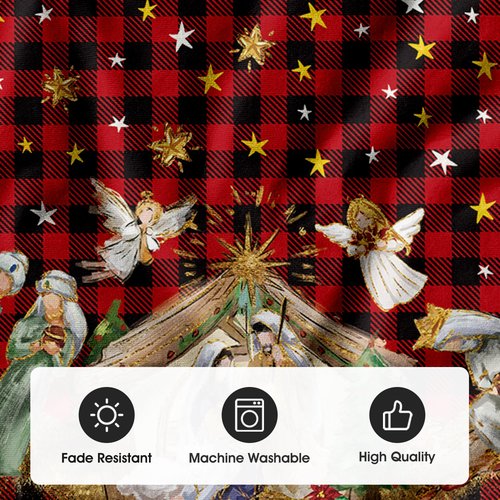 AVOIN colorlife Buffalo Plaid Christmas Tree Skirt 48 Inch, Winter Holiday Tree Decoration