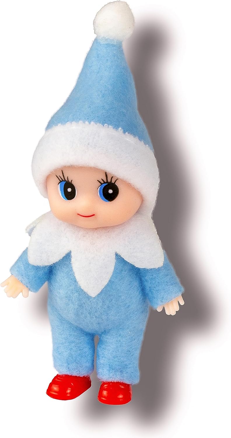 Skiennix Christmas Baby Elf Doll - Adorable Blue Jumpsuit for Holiday Cheer