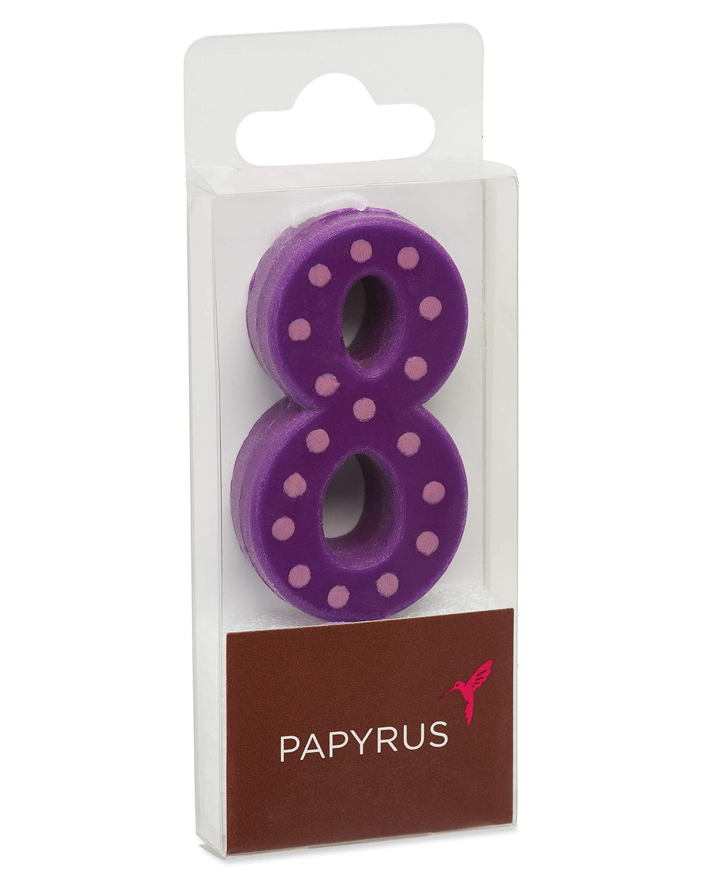 Papyrus Number Birthday Candles Pack, Purple Polka Dots (10-Count)