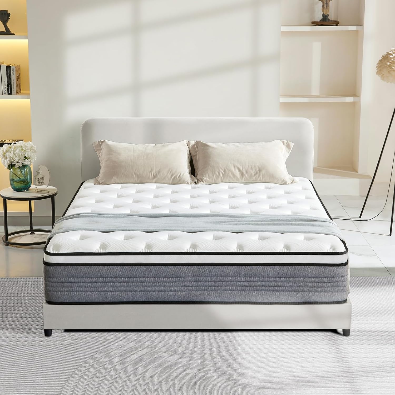 Regine Switzerland Queen Mattress - 12 Inch Medium Firm with Pocketed Springs for Pressure Relief