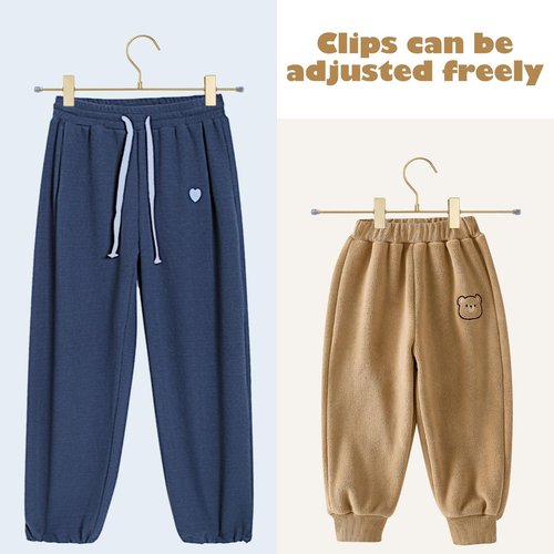 16-Pack Gold Pants Hanger, Adjustable Women's Skirt Hanger, Jeans Hanger Pants Hanger, Heavy Duty Space Saving Shorts Hanger ，uitable for Jeans, Shorts, Underwear, Sports Bras