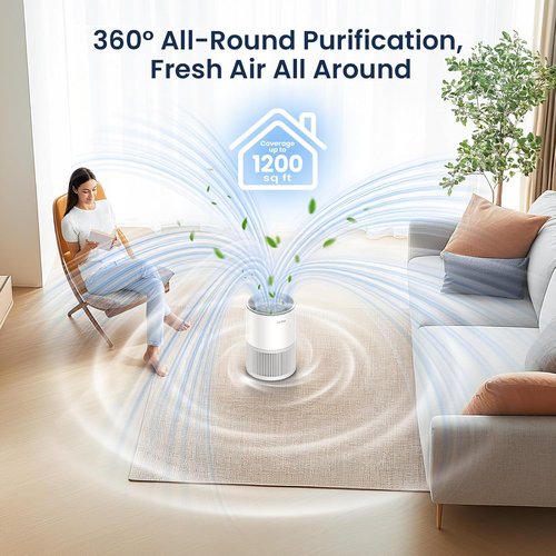 LUNINO H13 True HEPA Air Purifier - Large Room Coverage Up to 1200ft² | Fragrance Function & Air Quality Sensor