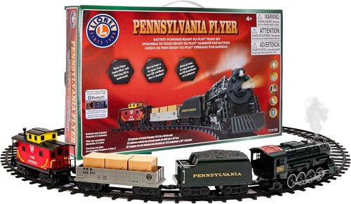 Lionel Pennsylvania Flyer Battery-Powered Train Set - Bluetooth Control, Water Vapor Smoke & Lights | 2-Rail Track for Kids 4+
