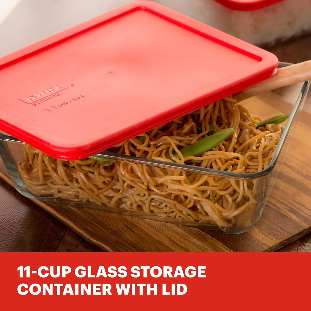 Pyrex Simply Store Glass Food Storage Container - 11 Cup | BPA-Free Lids, Freezer & Microwave Safe