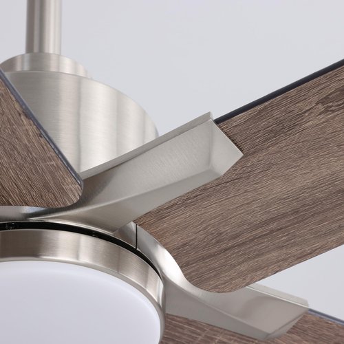 46 Inch Ceiling Fans with Lights and Remote Control for Bedroom, Modern Nickel Ceiling Fan with Quiet Reversible DC Motor, 3CCT, Dimmable, LED Lighting for Living Room, Patio, Indoor and Outdoor