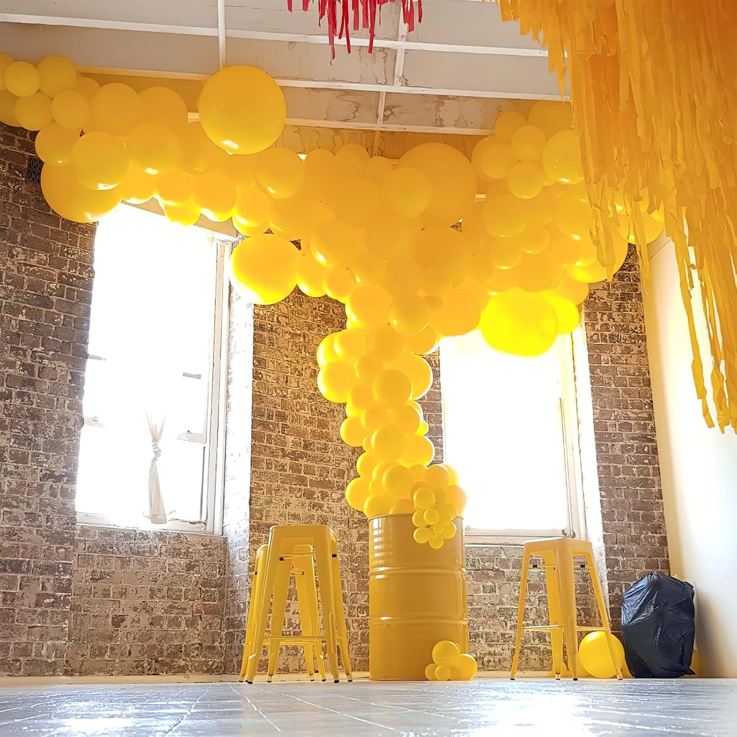 PartyWoo Mustard Yellow Balloons - 127-Piece Fall Balloon Arch Kit | 5-36 Inch Sizes for Birthday & Baby Showers