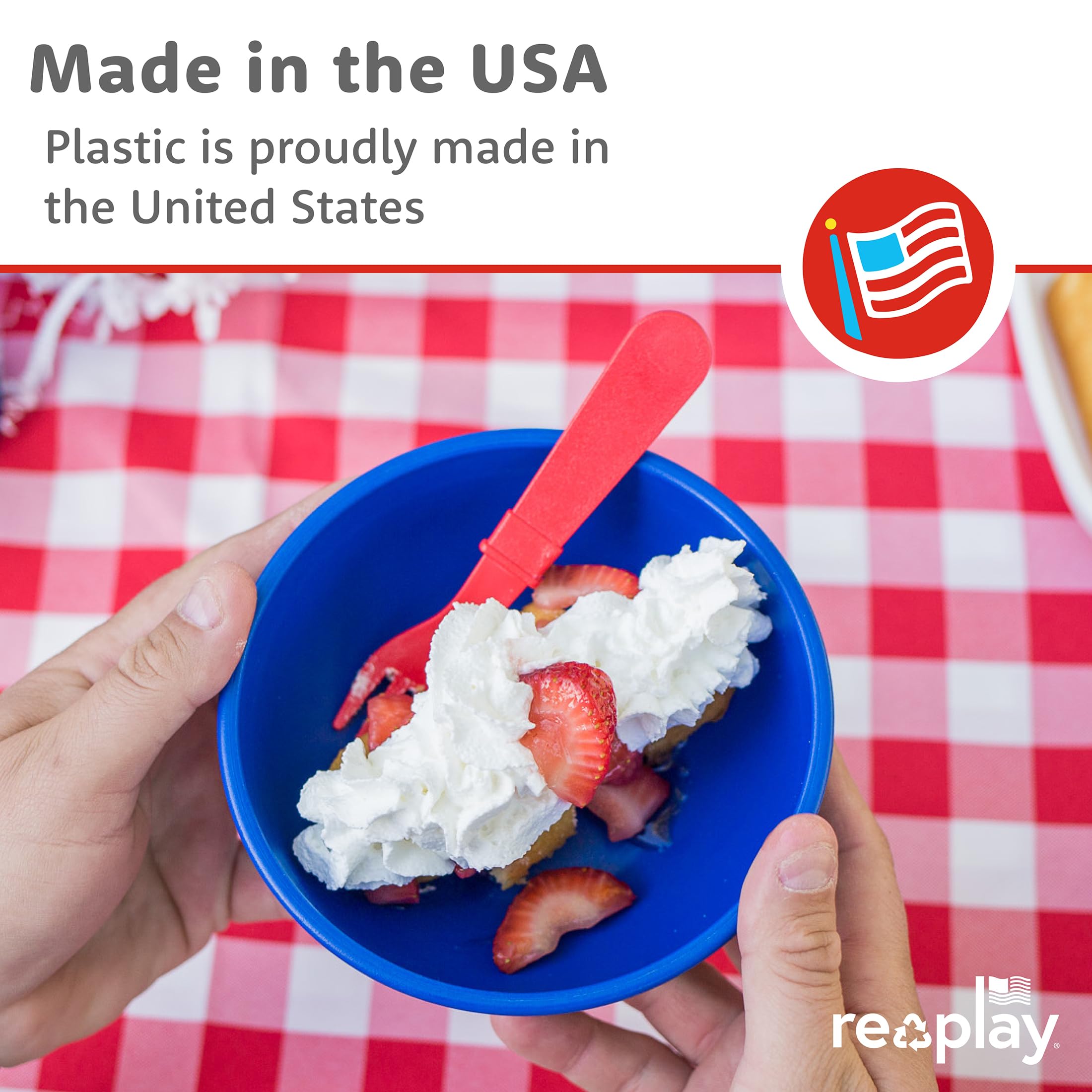 Re-Play Toddler Forks and Spoons Set - 6x6 Utensils Set for Kids - Dishwasher and Microwave Safe - Made in USA - Set of 12-5.8" x 1.2" x 0.2" - Crayon Box
