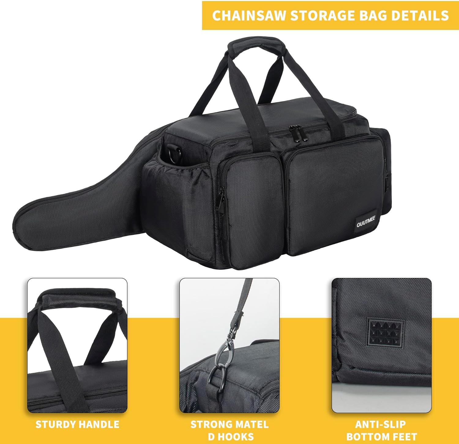 Skiennix Chainsaw Carrying Case - Waterproof Foldable Storage Bag for EGO, Dewalt & Greenworks 10/12 Inch