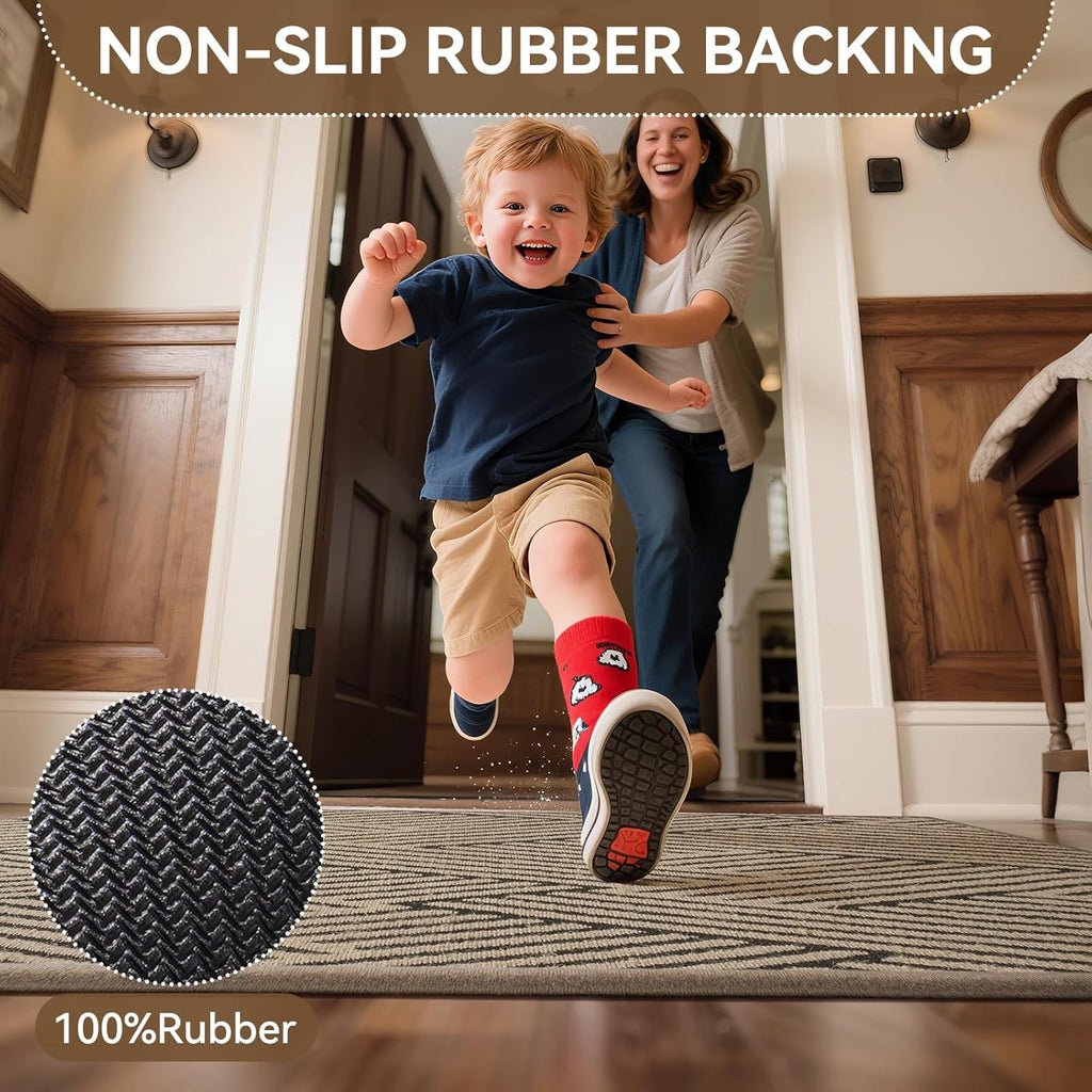 Regine Switzerland Door Mat - Low-Profile Non-Slip Indoor/Outdoor Entryway Mat | 17"x30", Brown, Washable & Dirt Resistant