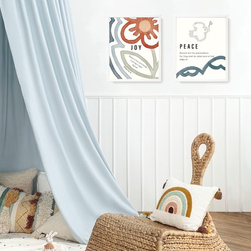 LARTSFRO Jesus Bible Kids Wall Decor - Christian Boho Art Prints | Set of 4 Unframed 10x8 Inch Posters