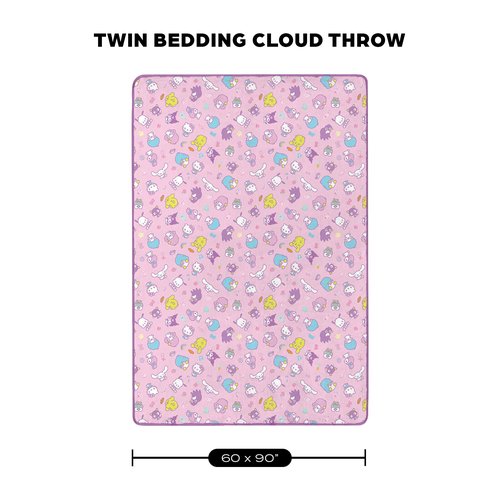 Sanrio Hello Kitty Dreamy Drop Cloud Throw Blanket for Couch and Chair, Cozy, Soft & Lightweight, Plush Character Blankets, 60x90 inches