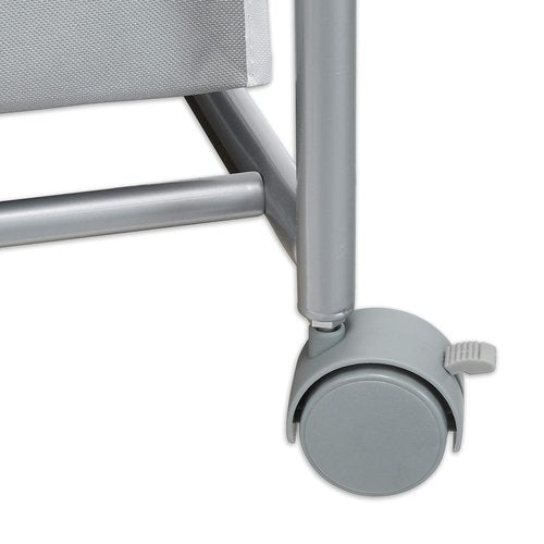 Simple Houseware 2-Bag Heavy Duty Rolling Laundry Sorter Cart, Silver – 2 Section Removable Bags and Lockable Wheels for Laundry Room Organization