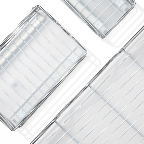 HOLDN’ STORAGE Hard Plastic Liner for Pull Out Shelf, Fits Pull Out Cabinet Organizer - 21" W x 20" L, Shelf Protector Liner, Clear Frosted - Pack of 4
