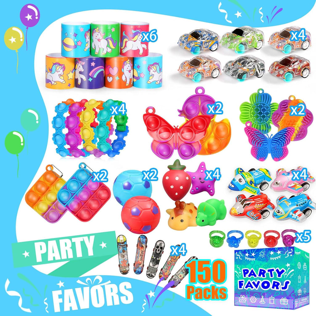Skiennix 150-Pack Fidget Toys | Bulk Party Favors for Kids 8-12 | Perfect for Goodie Bags & Classroom Prizes