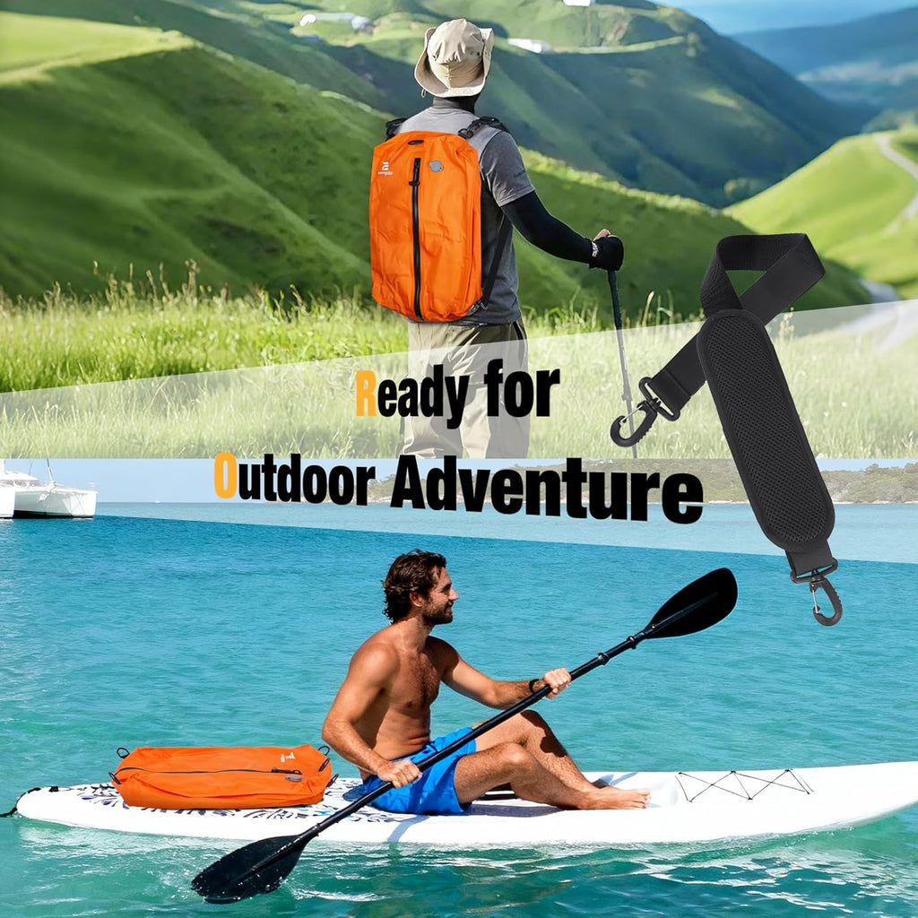 Skiennix Vacuum Bags for Travel - 3-Pack Reusable Compression Bags with Pump | Waterproof Space Saver in Orange