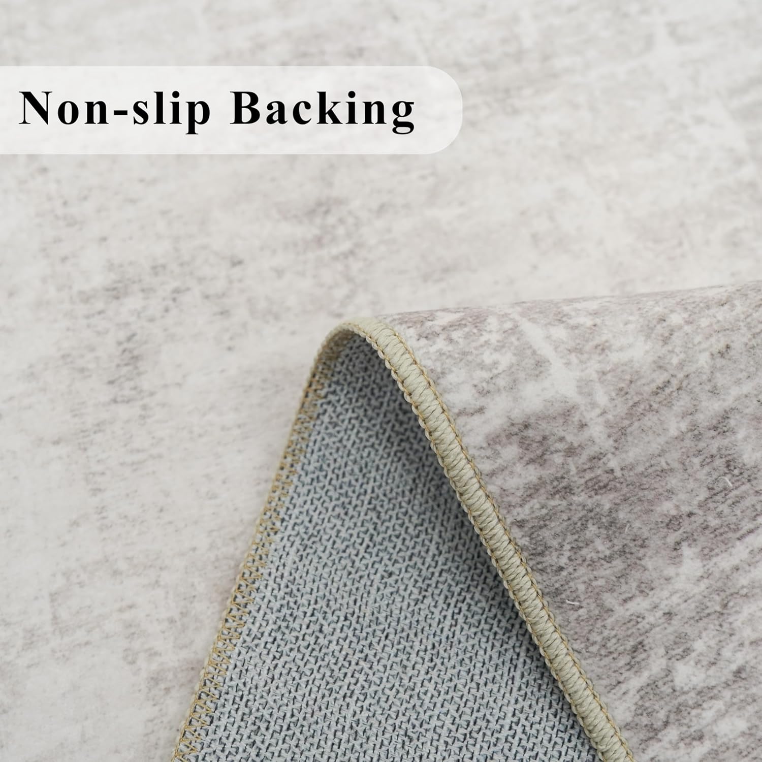 **Hallway Washable Runner Rug - Abstract Stain Resistant Design | Soft Non-Slip Indoor Carpet (2x8, Beige/Cream)**