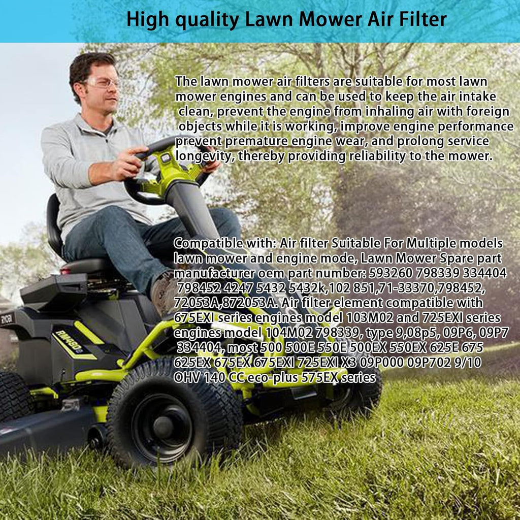 Skiennix Air Filter - Premium Replacement for Lawn Mower Engines | Fits 500EX, 550EX, 575EX & More (2 Pcs)