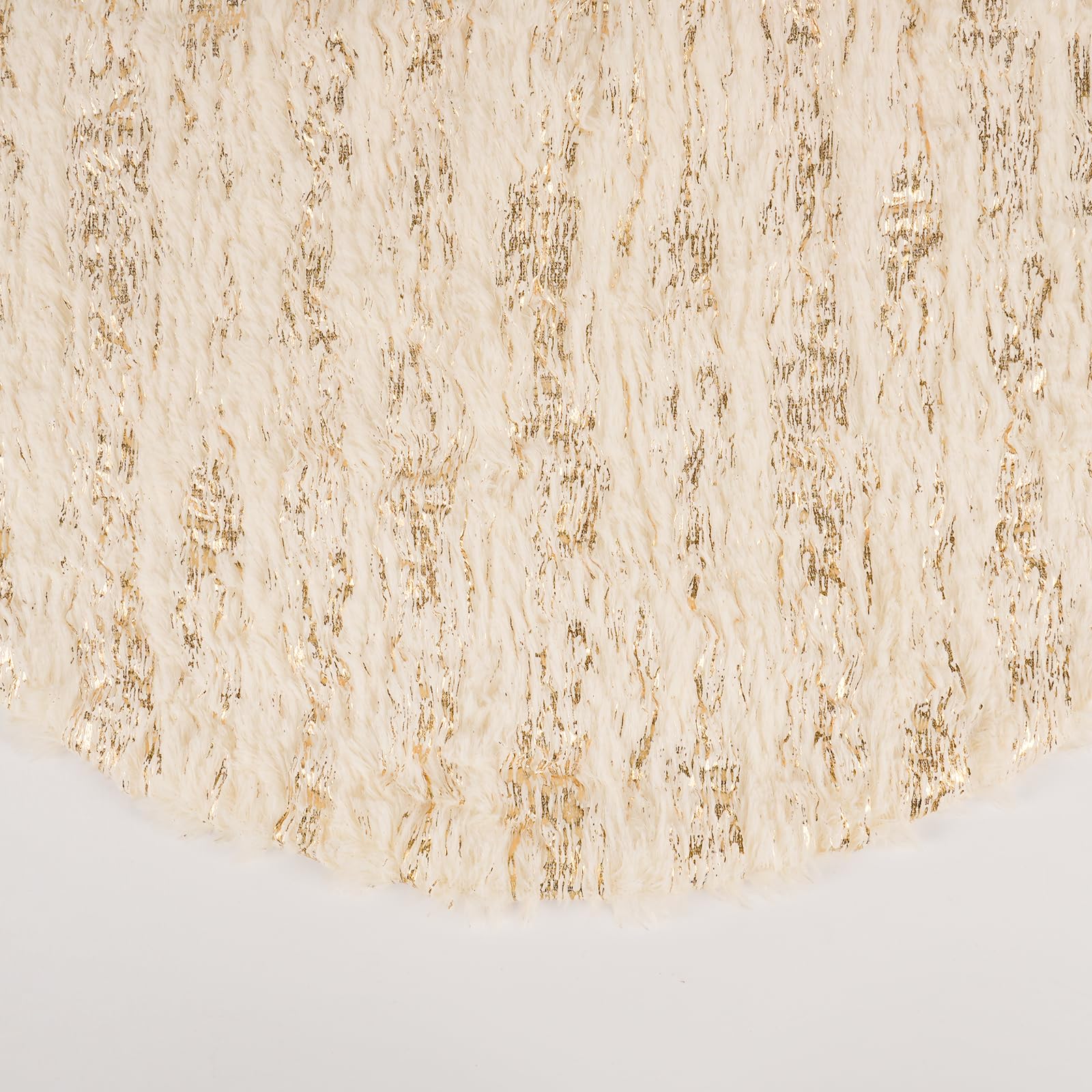 S-DEAL Golden Christmas Tree Skirt, 24 Inches Faux Fur Plush Small Tree Skirt for Holiday Home Decor Xmas