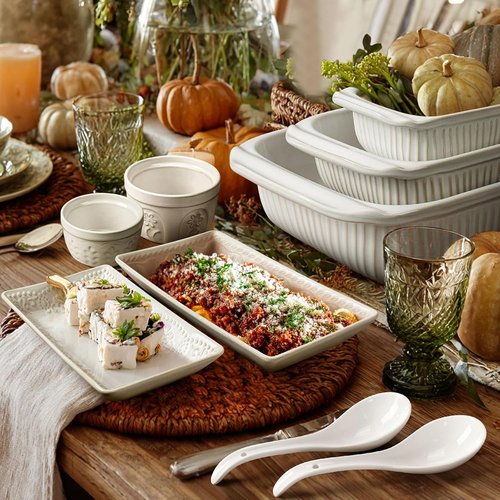 Artena Bright White Soup Spoons Set of 6 - Ultra-Fine Porcelain for Ramen, Pho & Cereal | 6.75-Inch Deep Oval Design