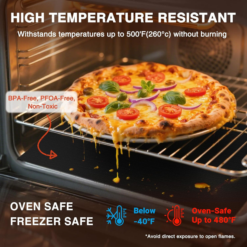PrettyCare Oven Liners - Heavy Duty Non-Stick Mats | 3 Pack, 16.25”x23” | BPA & PFOA Free Kitchen Accessory