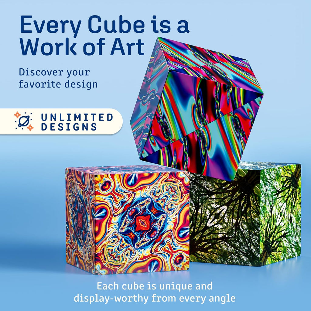 Shashibo Shape Shifting Box - Award-Winning STEM Fidget Toy with Ultra-Strong Magnets | Transforms Into 100+ Shapes - Perfect Sensory Gift for All Ages (Spaced Out)