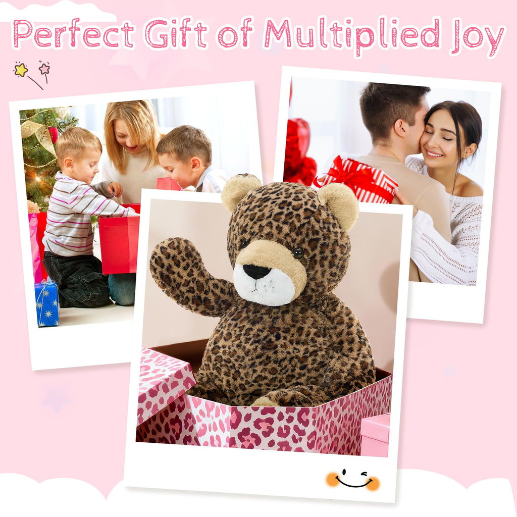 MaoGoLan 51" Giant Cheetah Stuffed Animal Plush Toy, Large Leopard Stuffed Animal Plush Pillow for Girlfriend Boyfriend Kids, Super Soft Cheetah Stuffy Gift for Valentines Birthday Baby Shower Decor