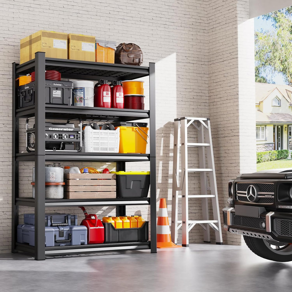 Regine Switzerland Heavy Duty Garage Shelving | Set of 4 Adjustable 71"H Metal Storage Units - 3000LBS Capacity
