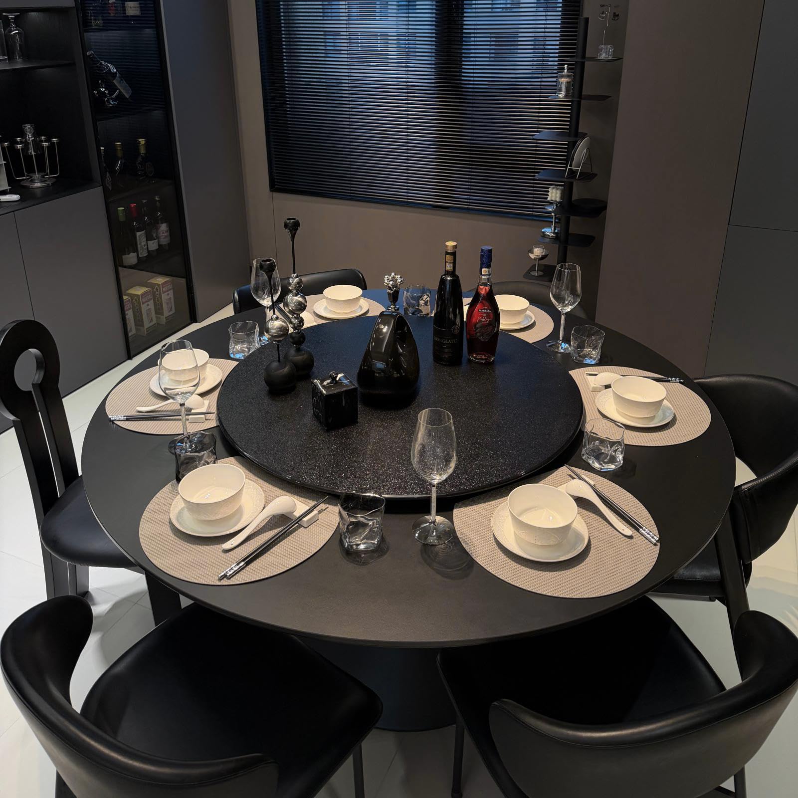 ZIWUROAD Faux Leather Placemats Set of 6, PU Heat Resistant Dining Table Mats, Waterproof Wipeable Non-Slip Place Mats for Kitchen Dining Table Decoration, Grey