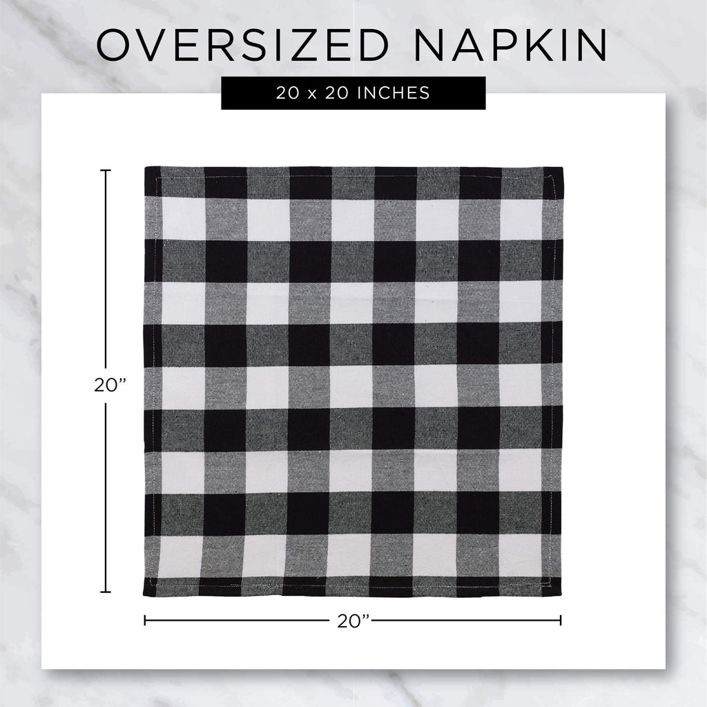 DII Buffalo Check Collection, Classic Farmhouse Cloth Napkin Set, 20x20, Pink & White, 6 Piece