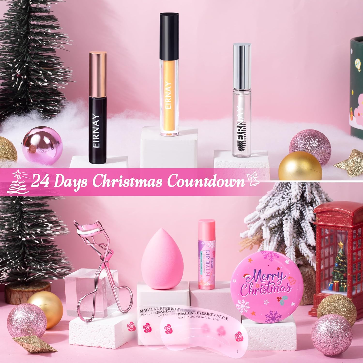 Skiennix Makeup Advent Calendar 2025 - 24 Days of Holiday Surprises for Women & Teens | Festive Gift Set