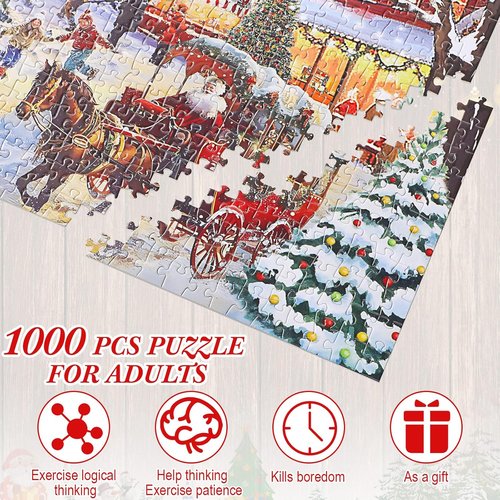 Civaner 1000-Piece Christmas Puzzle - Winter Village Snow Scene | Perfect Holiday Jigsaw for Family Fun