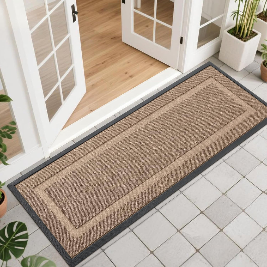 OLANLY Waterproof Front Door Mat - All-Season Indoor/Outdoor Doormat, Easy Clean, 47x17, Mocha