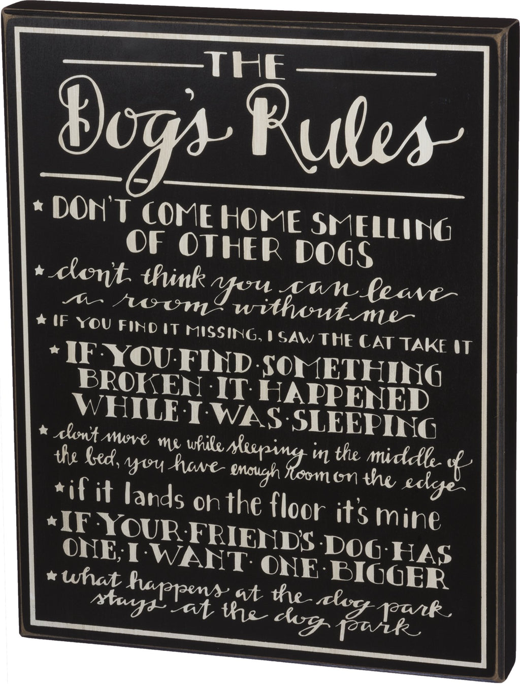 Primitives by Kathy 31243 The Dog's Rules Box Sign, 13.25" x 17"