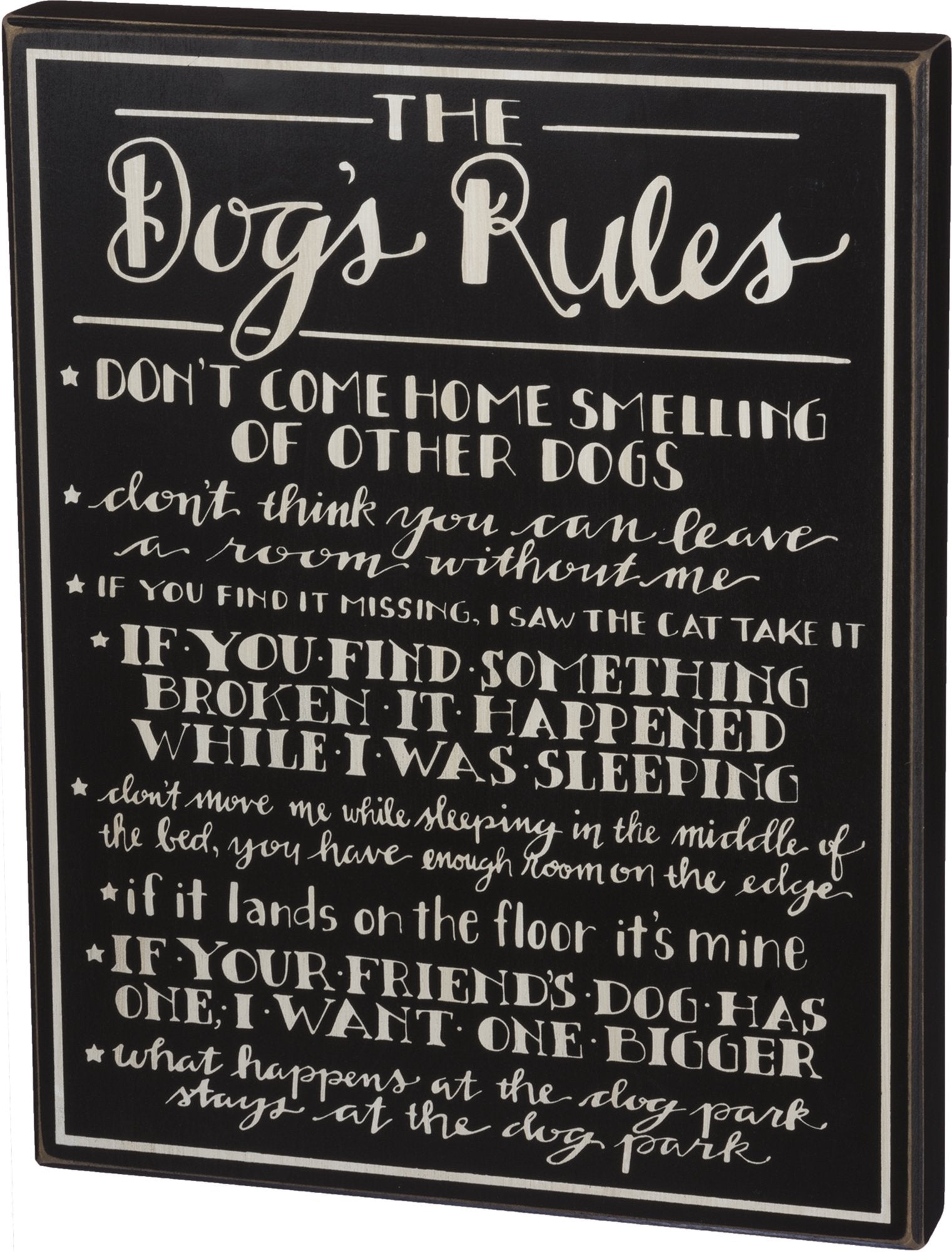 Primitives by Kathy 31243 The Dog's Rules Box Sign, 13.25" x 17"