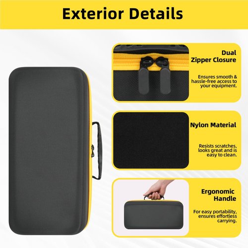 HESPLUS Storage Case for Fanttik Slim V8 Apex / V8 Mate / V10 Apex / V10 Mate Car Vacuums - Cordless Handheld Vacuum Carrying Bag for Travel, Blackyellow (Case Only)
