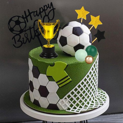 Soccer Cake Topper Decorations Soccer Player Clay Figurine Decorations for Football Sport Birthday Supplies (Style 01)