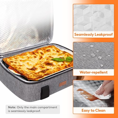 Lifewit Insulated Casserole Carrier - Perfect for Hot or Cold Food | Fits 9"x13" Baking Dish, Grey