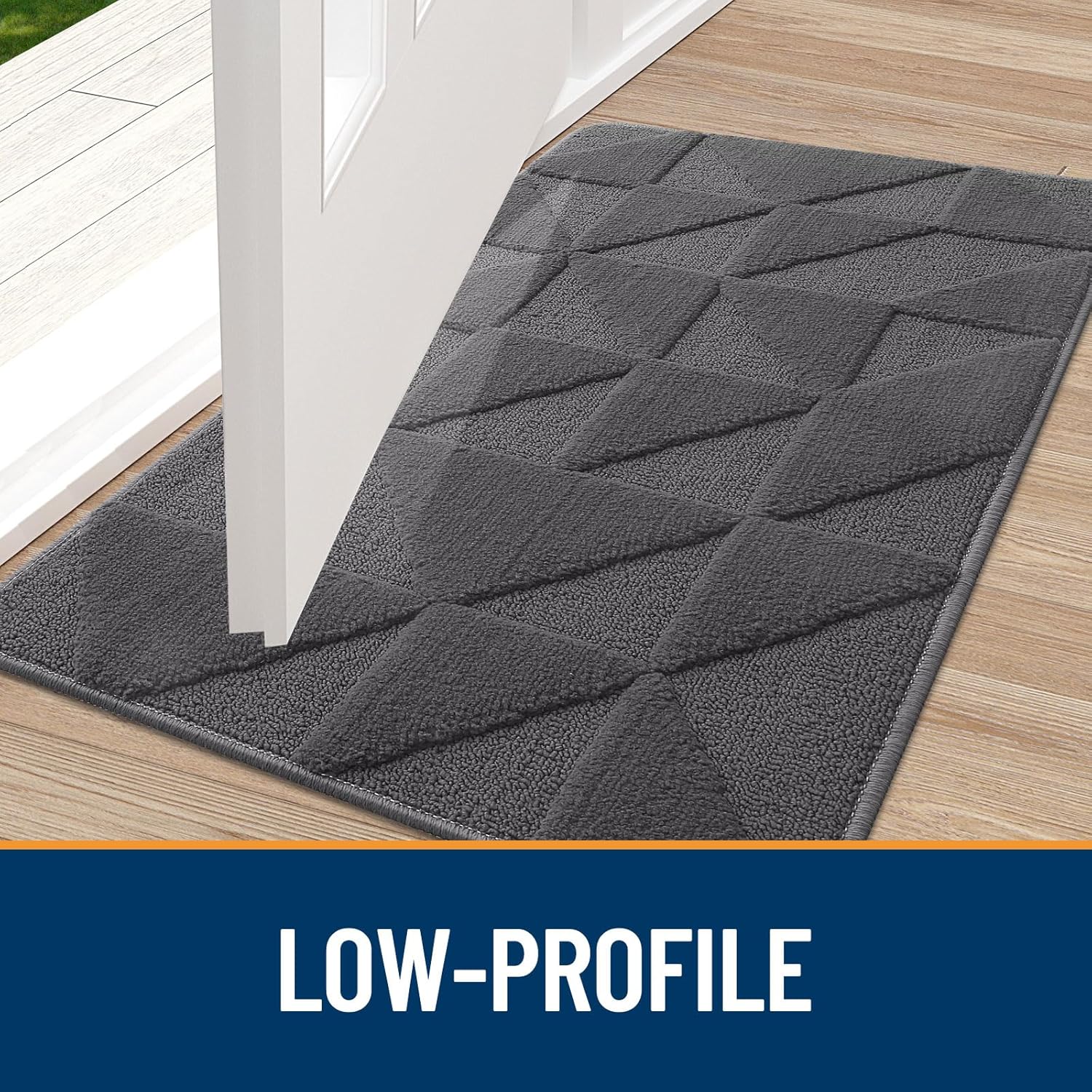 OLANLY Indoor Door Mat - Non-Slip, Absorbent & Dirt-Resistant | Washable Low-Profile Entry Doormat (32x20 inches, Dark Grey)